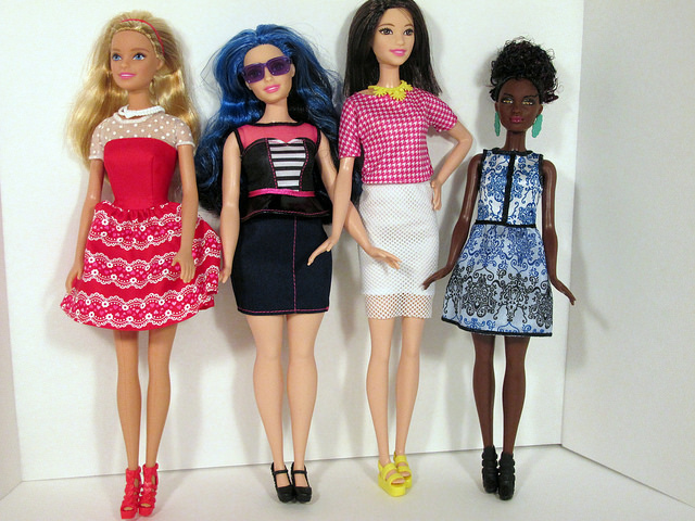 My four dolls: original, curvy, tall, petite