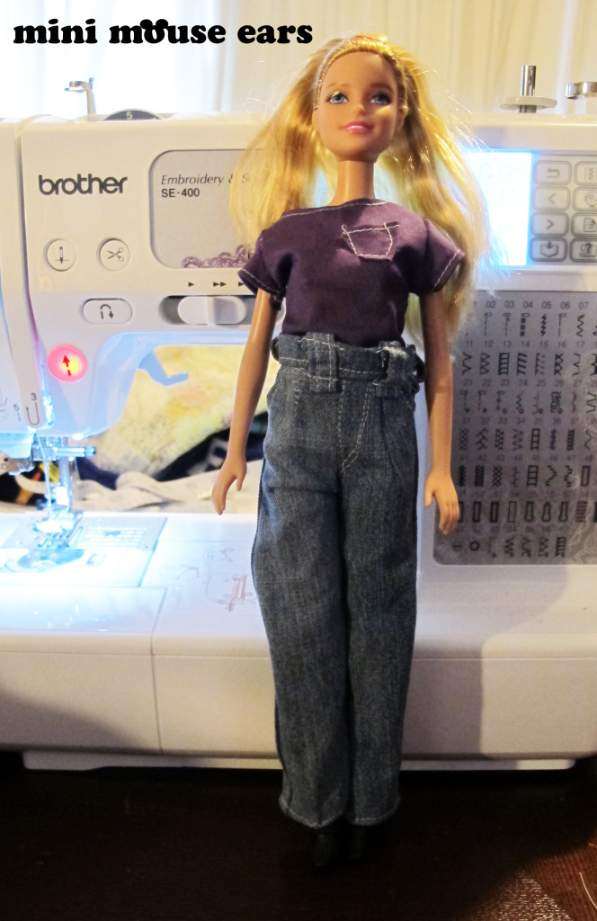 Original Barbie in t-shirt and jeans